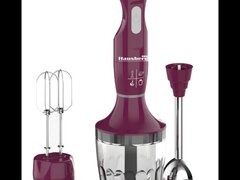 Blender 3 in 1 Hausberg HB-7706MV, capacitate bol 0.75 l, 600 W, Mov